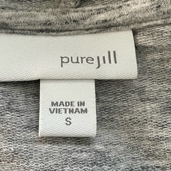 Pure Jill Gray Open Front Water-fall Knit Cardigan Size S - Picture 4 of 12